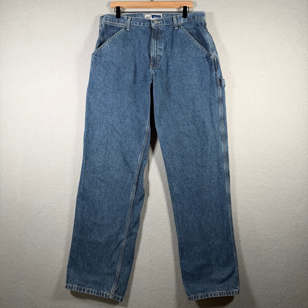 Sideout Mens Carpenter Jeans Blue Medium Wash 36x34 Straight Leg Utility Denim